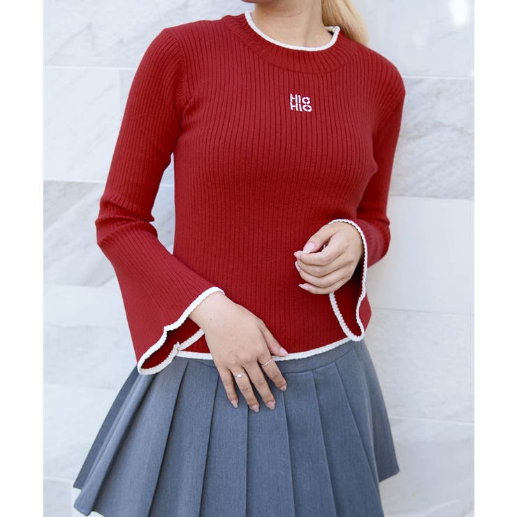 《配色フレア袖》レディース リブニット 長袖トップス 秋冬 | GORGE  | 詳細画像10 