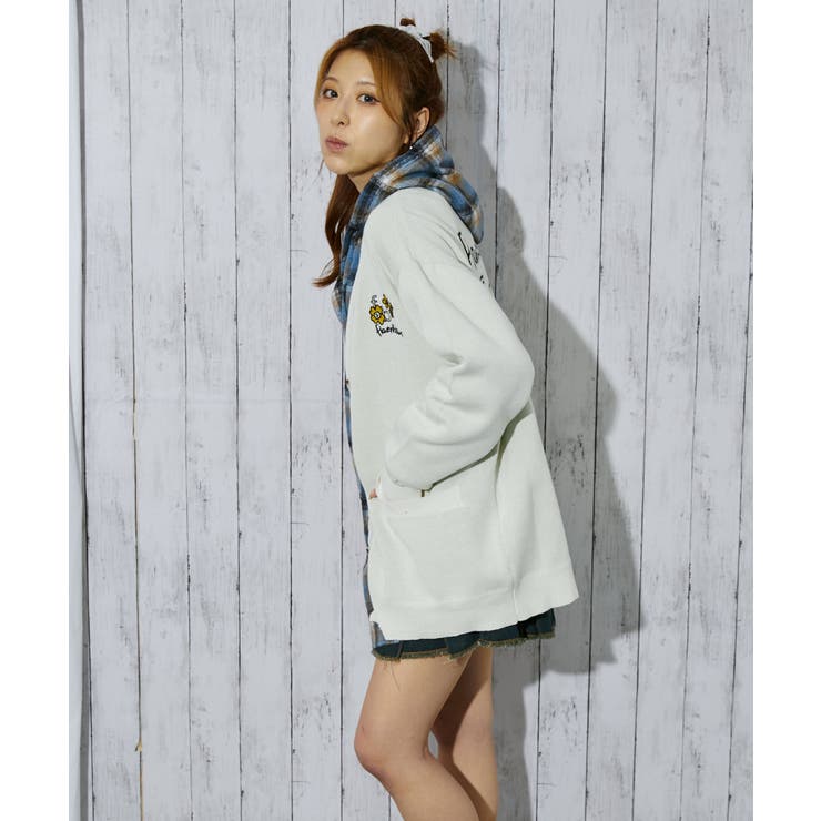 《フラワージャガード×ロゴデザイン》レディース ニットカーディガン ゆったりシル… | GORGE  | 詳細画像10 