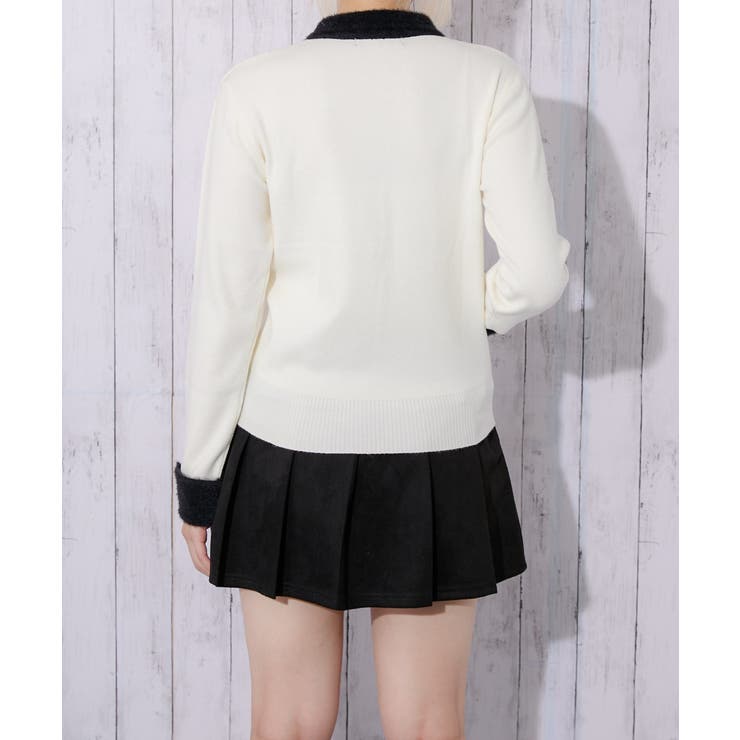 《フェザー襟×袖口デザイン》レディース ニットプルオーバー 配色アクセント | GORGE  | 詳細画像6 