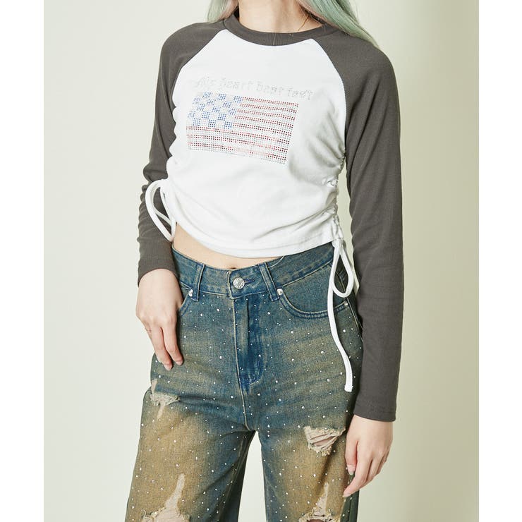 ラインストーンテレコドロストトップス | GORGE  | 詳細画像3 