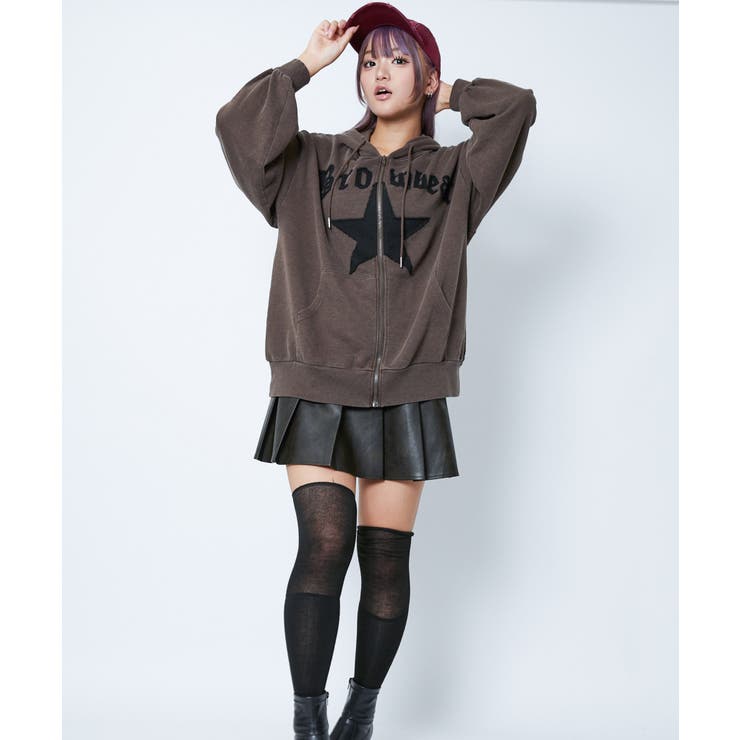 《ビッグスターアップリケ》レディース 裏毛 ジップパーカー | GORGE  | 詳細画像3 