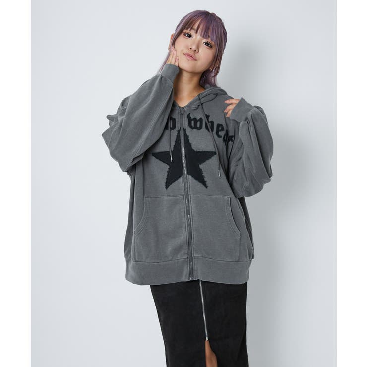 《ビッグスターアップリケ》レディース 裏毛 ジップパーカー | GORGE  | 詳細画像7 