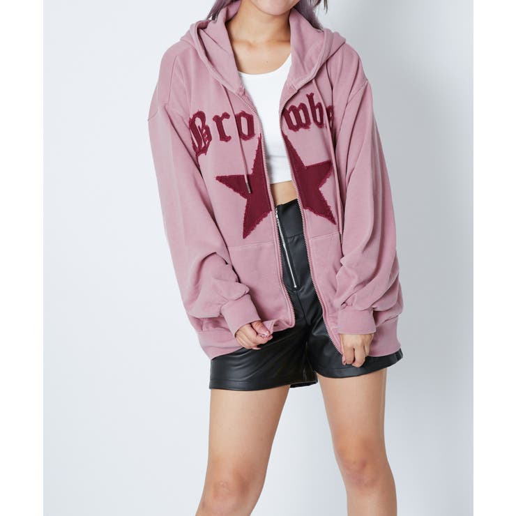 《ビッグスターアップリケ》レディース 裏毛 ジップパーカー | GORGE  | 詳細画像12 