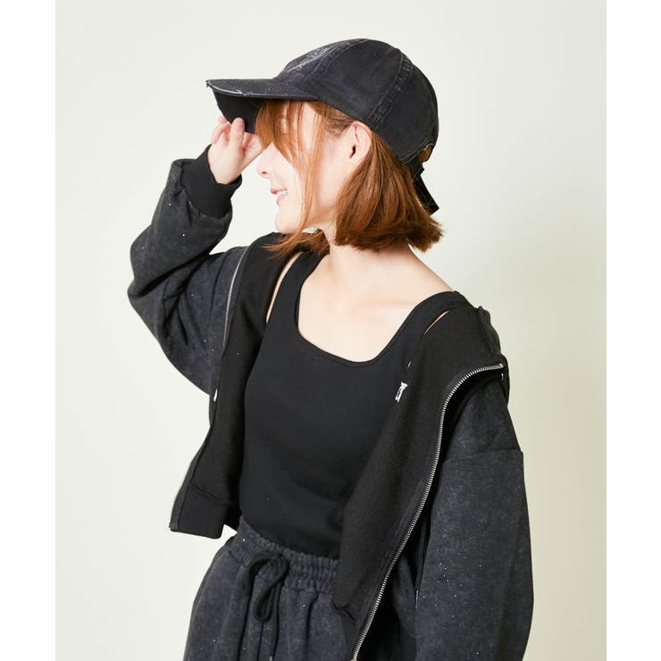 《ヴィンテージ風ダメージ×立体ロゴ刺繍》ダメージロゴキャップ ユニセックス カジ… | GORGE  | 詳細画像2 