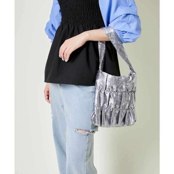 グレー | 《シャーリング×立体フォルム》レディース ミニトートバッグ 軽量 春夏秋冬 | GORGE 