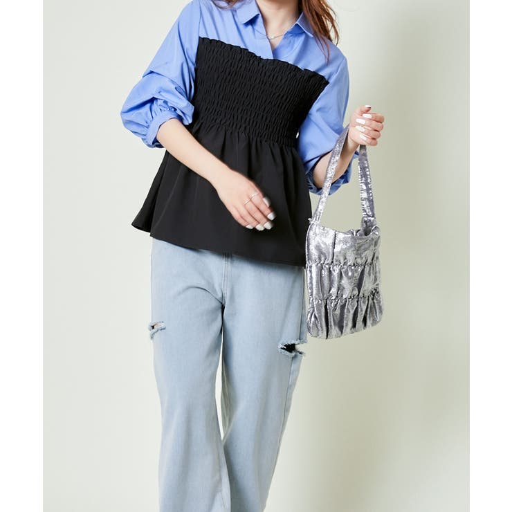 《シャーリング×立体フォルム》レディース ミニトートバッグ 軽量 春夏秋冬 | GORGE  | 詳細画像2 