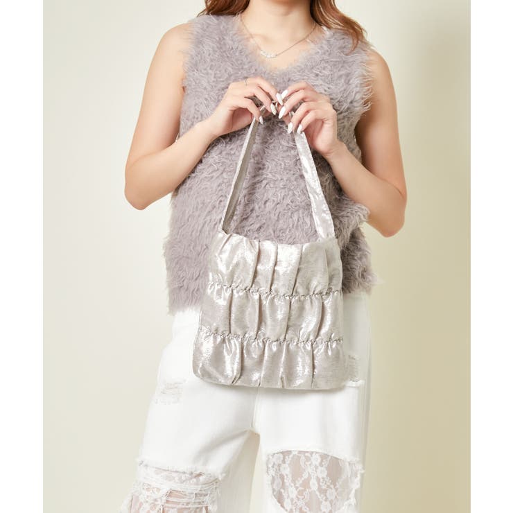 アイボリー | 《シャーリング×立体フォルム》レディース ミニトートバッグ 軽量 春夏秋冬 | GORGE 