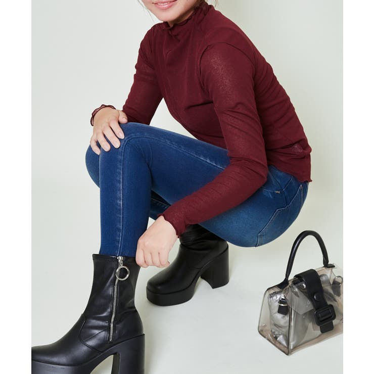 《透け感×メロウフリル》レイヤード主役トップス／華奢見えハイネック | GORGE  | 詳細画像9 