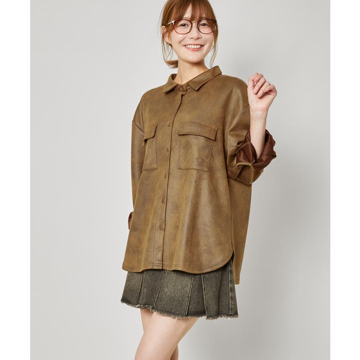 《フェイクレザー見え×ゆるシルエット》一枚でサマ見え！合皮風ポンチジャケット | GORGE  | 詳細画像3 