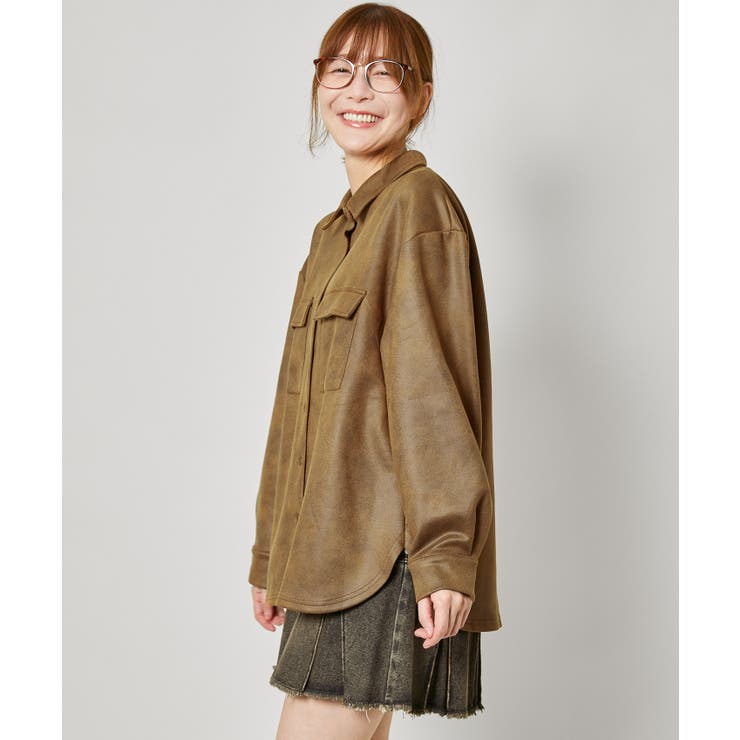 《フェイクレザー見え×ゆるシルエット》一枚でサマ見え！合皮風ポンチジャケット | GORGE  | 詳細画像5 