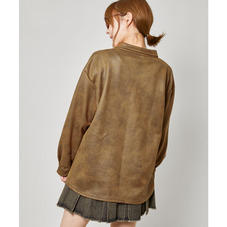 《フェイクレザー見え×ゆるシルエット》一枚でサマ見え！合皮風ポンチジャケット | GORGE  | 詳細画像6 