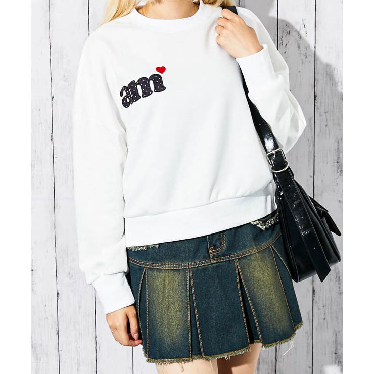 レディース 裏毛スウェット 短丈プルオーバー[品番：GORW0010450