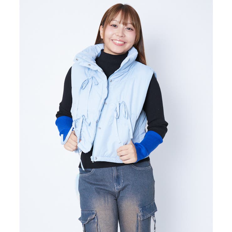 ドロストリボン×中綿》レディース ベスト アウター[品番：GORW0010348