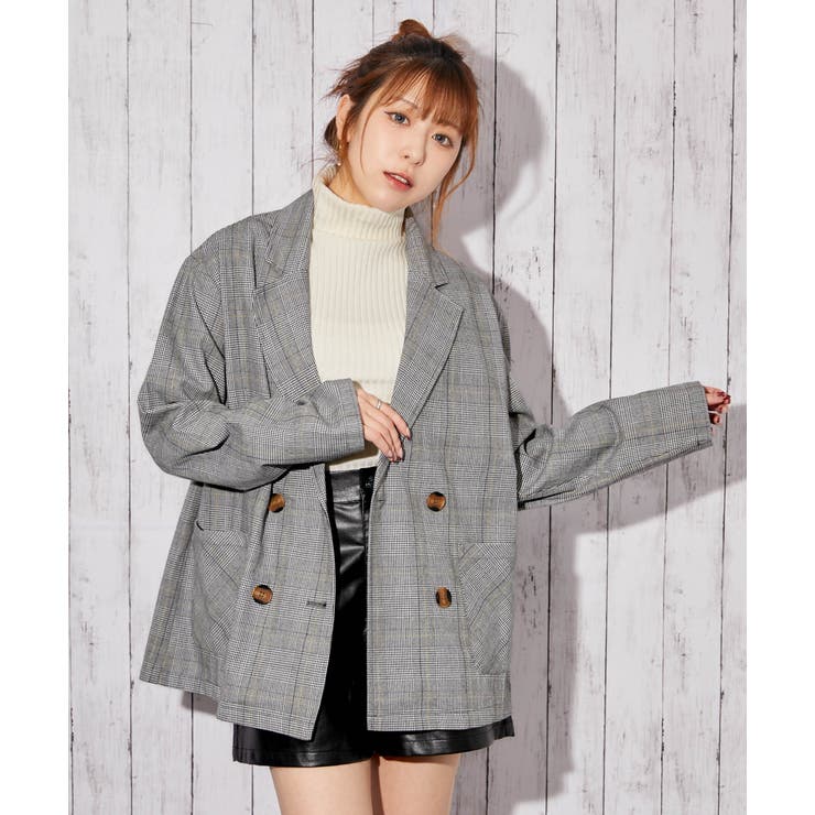 グレンチェック | 《チェック柄×ダブルテーラー》レディース ジャケット 羽織り | GORGE 