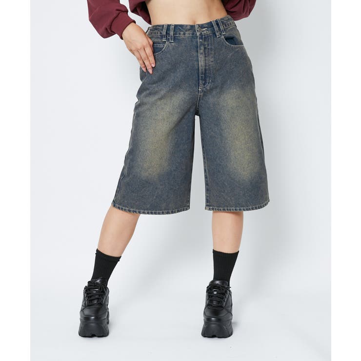 《ヴィンテージ加工×ラフシルエット》レディース デニム ハーフパンツ | GORGE  | 詳細画像4 
