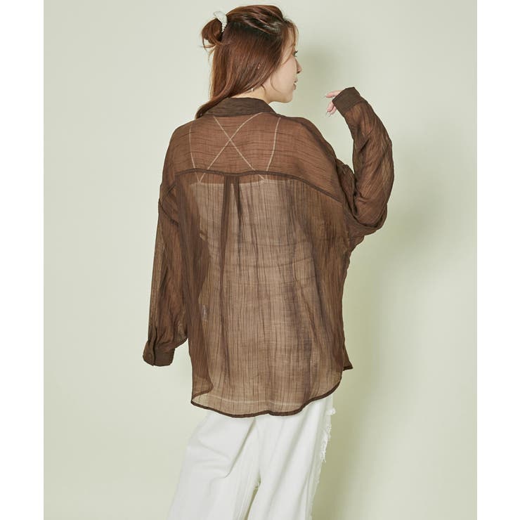 《透け感×抜け感》シアーストライプシャツ／リラックスルーズ	 | GORGE  | 詳細画像9 