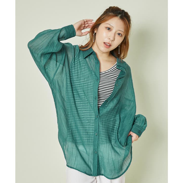 《透け感×抜け感》シアーストライプシャツ／リラックスルーズ	 | GORGE  | 詳細画像2 