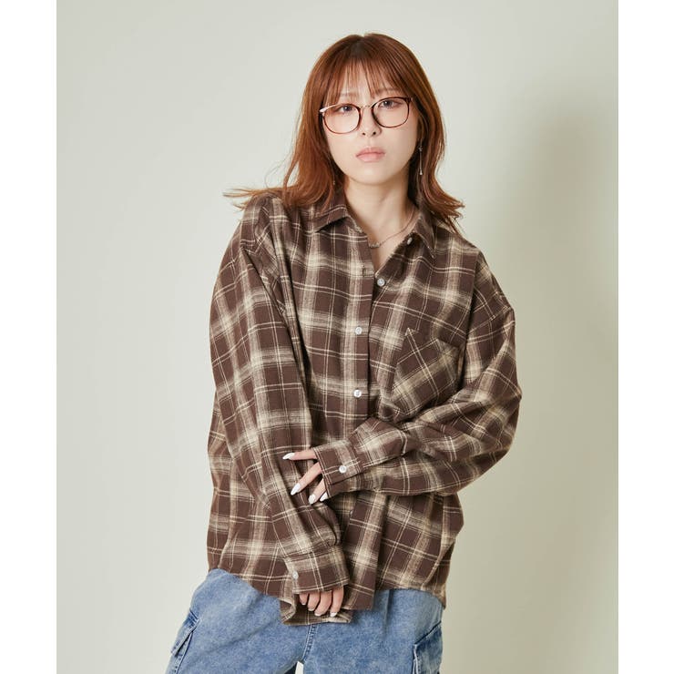 ブラウン | レディース チェックシャツ ビッグシルエット | GORGE 