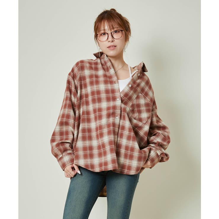 ボルドー | レディース チェックシャツ ビッグシルエット | GORGE 