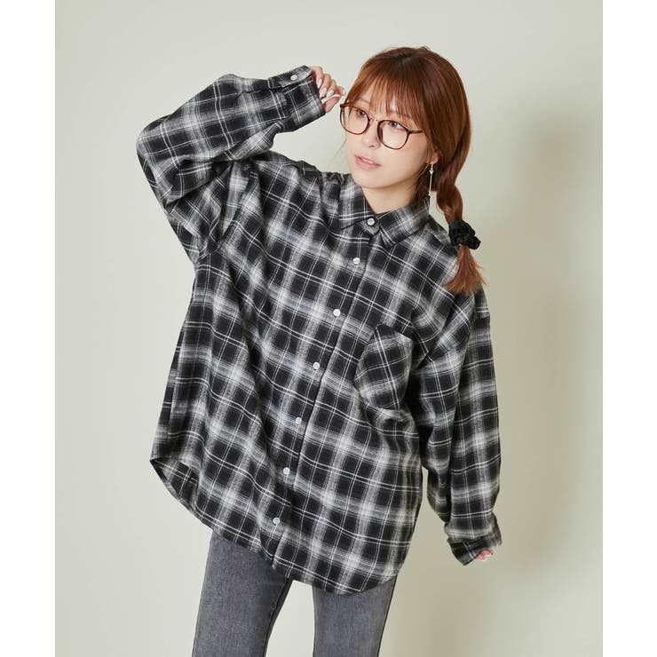 ブラック | レディース チェックシャツ ビッグシルエット | GORGE 