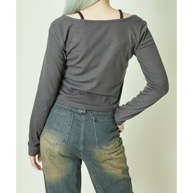 《フェイクレイヤード》レースアップカットトップス | GORGE  | 詳細画像3 