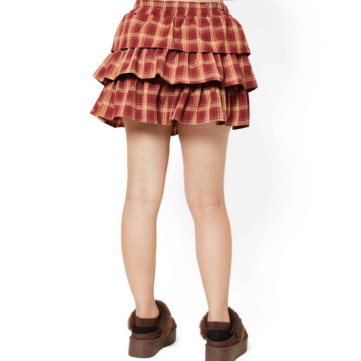 《ドロストシャツ×フリルスカート》チェック柄 セットアップ インナーパンツ付き | GORGE  | 詳細画像10 