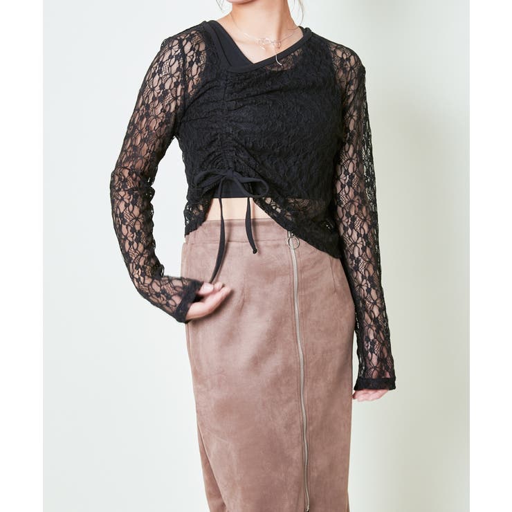 《透けレース×ドロスト》アシメトップス／色気と抜け感のいいとこ取り | GORGE  | 詳細画像1 