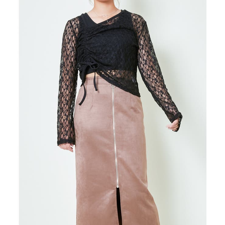 《透けレース×ドロスト》アシメトップス／色気と抜け感のいいとこ取り | GORGE  | 詳細画像2 
