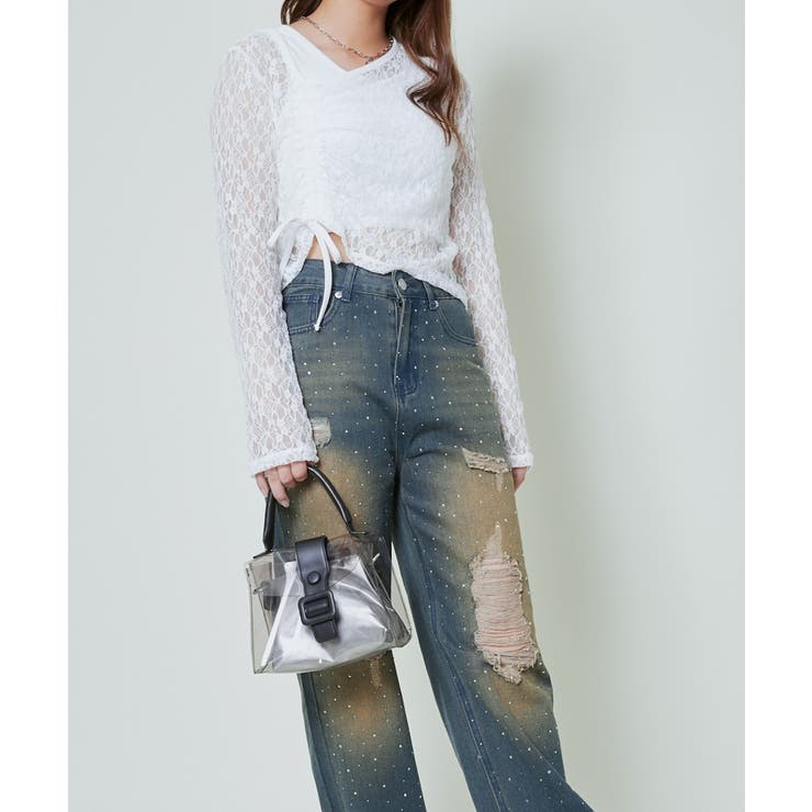 《透けレース×ドロスト》アシメトップス／色気と抜け感のいいとこ取り | GORGE  | 詳細画像5 