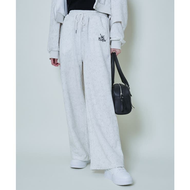 オフホワイト | 《きらめくラメ刺繍×リラックスシルエット》裏毛スウェットパンツ ワイドフィット … | GORGE 