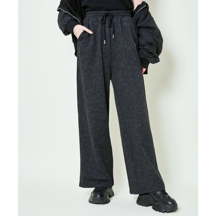 《きらめくラメ刺繍×リラックスシルエット》裏毛スウェットパンツ ワイドフィット … | GORGE  | 詳細画像5 