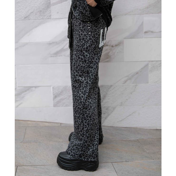 《インパクト柄×スタッズ×バックロゴ》スウェット ワイドパンツ 裏毛ストリート | GORGE  | 詳細画像16 