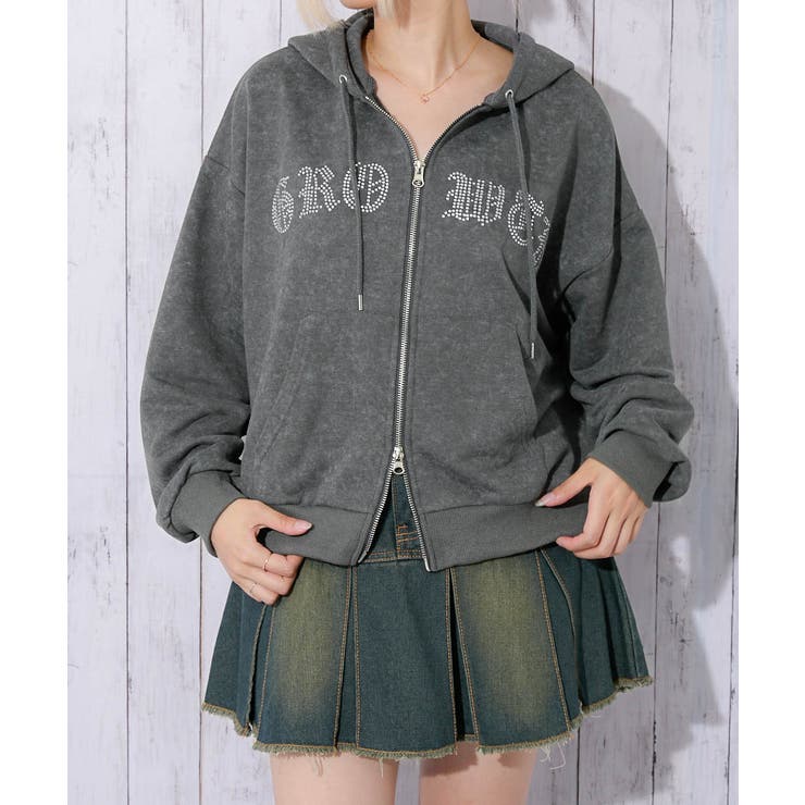 チャコール | レディース ジップパーカー 裏毛 | GORGE 