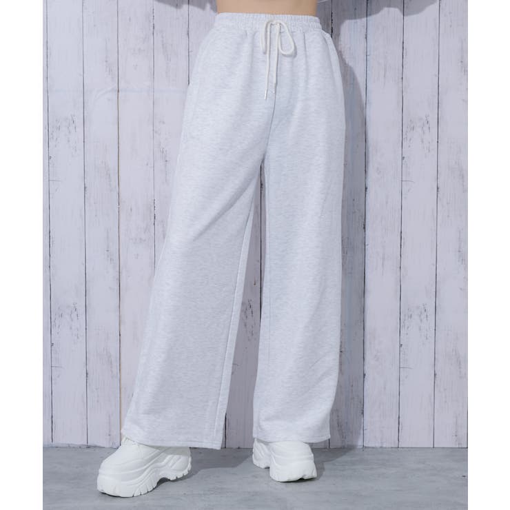 カモフラロゴ×リラックス》レディース 裏毛 スウェットワイドパンツ