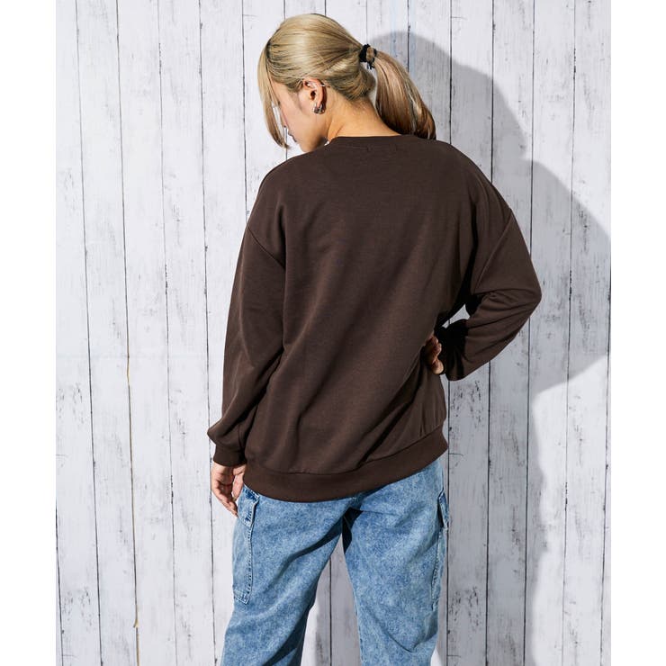 《花刺繍×ロゴ》レディース 裏毛スウェット プルオーバー カジュアル 春秋冬 | GORGE  | 詳細画像9 