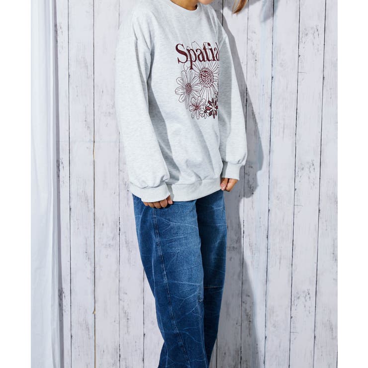 《花刺繍×ロゴ》レディース 裏毛スウェット プルオーバー カジュアル 春秋冬 | GORGE  | 詳細画像19 