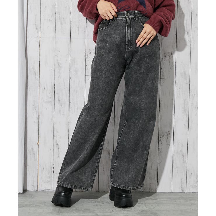 《バックロゴ×ラインストーン》レディース デニムパンツ ワイドシルエット | GORGE  | 詳細画像6 