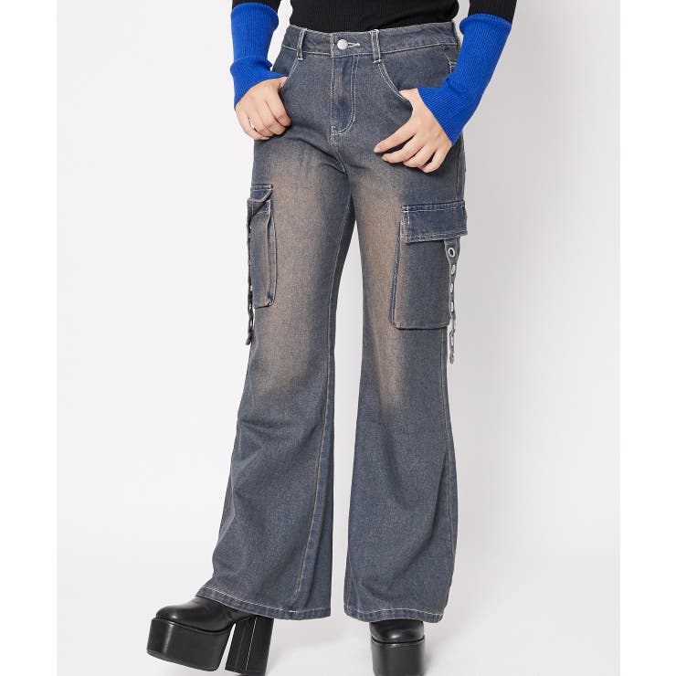 《カーゴポケット×フレア》レディース デニムパンツ ハトメデザイン | GORGE  | 詳細画像7 