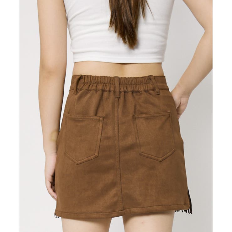 スエード調×フリンジ》レディース ミニスカート ウエスタン 秋冬[品番