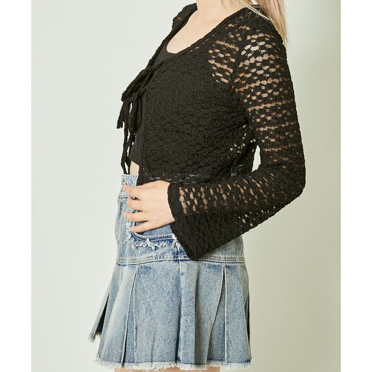 《カットレース×ガーリーリボン》シアー感カーデ	 | GORGE  | 詳細画像5 