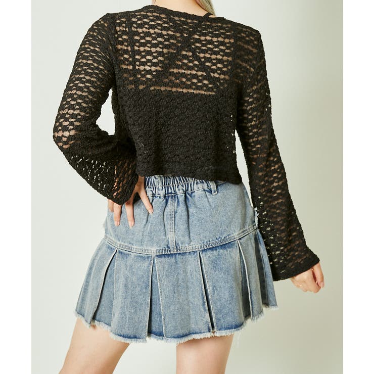 《カットレース×ガーリーリボン》シアー感カーデ	 | GORGE  | 詳細画像6 