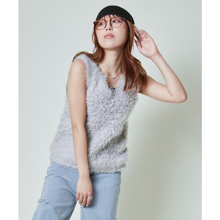 《前後2WAY×ふわモコ質感》レディース ベスト 起毛デザイン 秋冬	 | GORGE  | 詳細画像4 