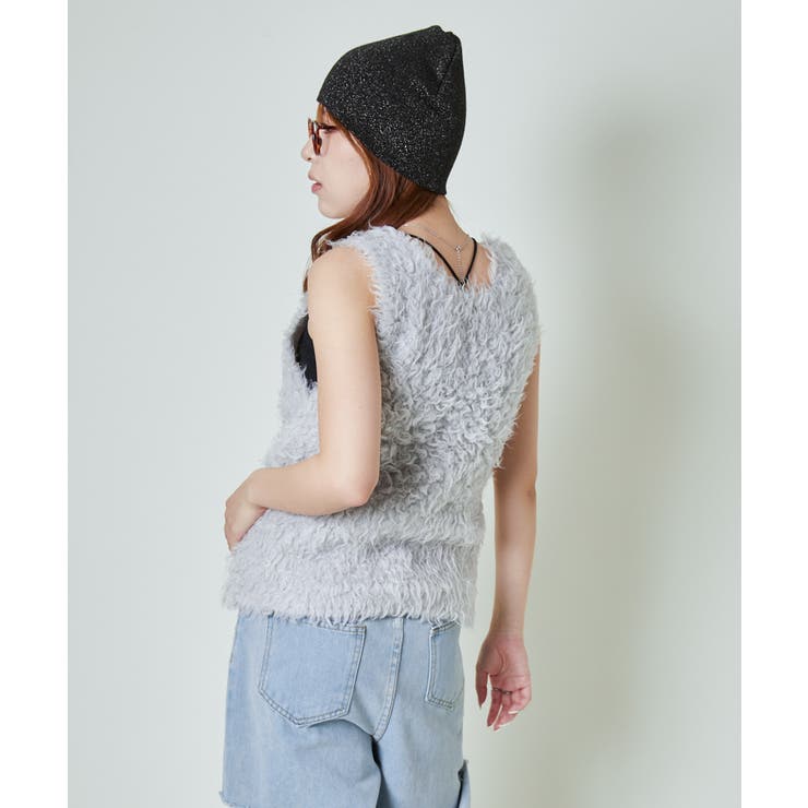 《前後2WAY×ふわモコ質感》レディース ベスト 起毛デザイン 秋冬	 | GORGE  | 詳細画像6 