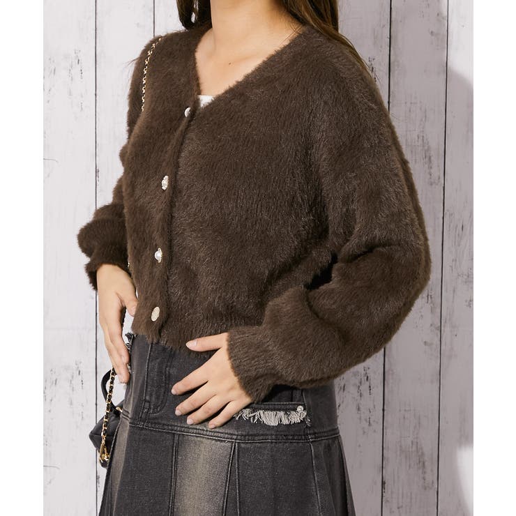 ブラウン | 《フェザータッチ×デザインボタンＭＩＸ》レディース カーディガン 羽織り | GORGE 