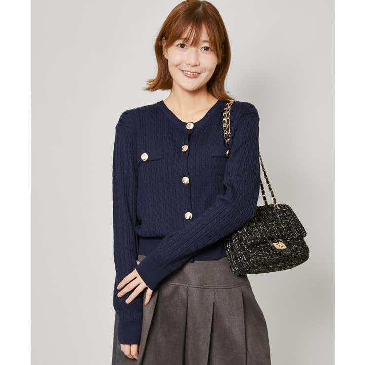 《上品ゴールドボタン×美シルエット》クラシカルな長袖ニットカーディガン | GORGE  | 詳細画像7 