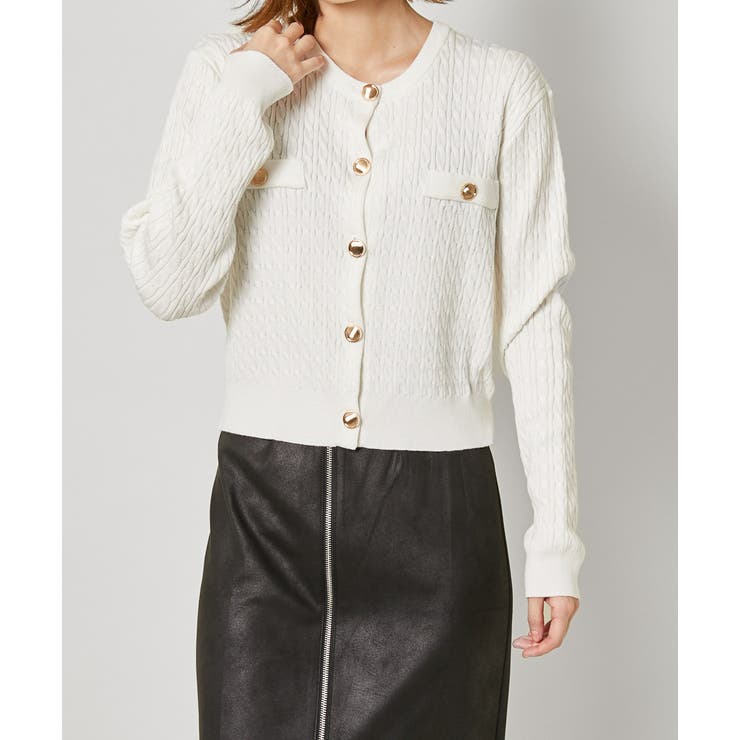 《上品ゴールドボタン×美シルエット》クラシカルな長袖ニットカーディガン | GORGE  | 詳細画像5 