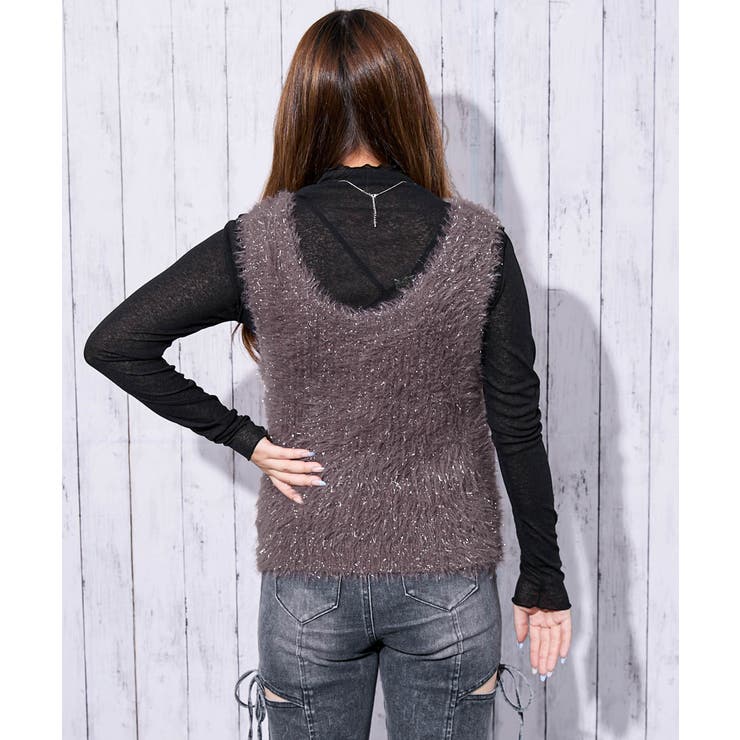 《きらめきフェザー》レディース ラメ ニットベスト トレンド映え 秋冬 | GORGE  | 詳細画像3 