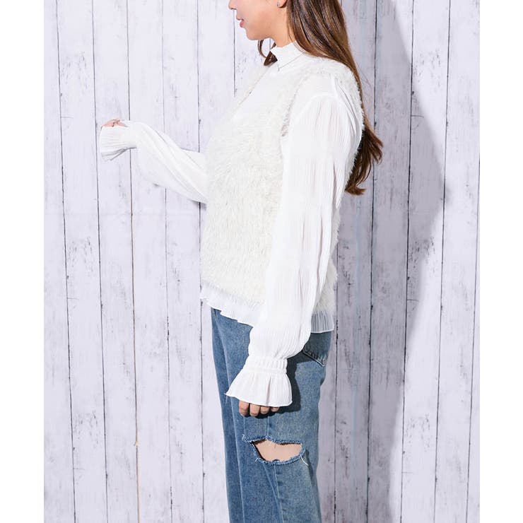 《きらめきフェザー》レディース ラメ ニットベスト トレンド映え 秋冬 | GORGE  | 詳細画像6 