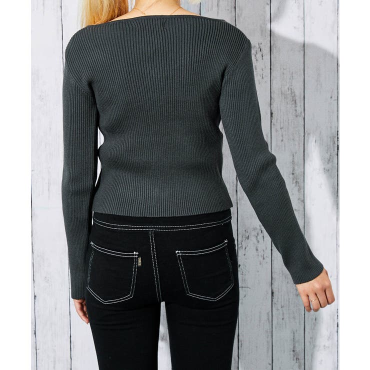 《フロントレースアップ×リブニット》レディース 長袖トップス 美シルエット | GORGE  | 詳細画像9 