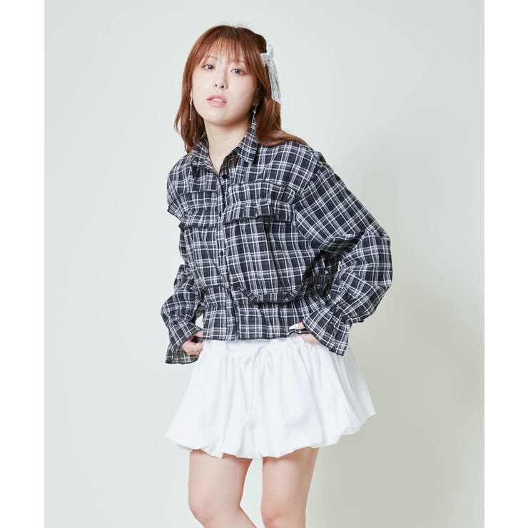 チェック柄フリルシャツ レディース フリルチェックシャツ[品番：GORW0010255]｜GORGE （ゴージ）の